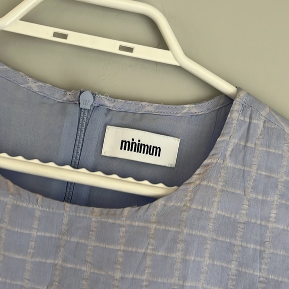 Minimum Celion Short Seersucker Dress, Chambray Blue, sz EU 40 XL - Picture 4 of 6